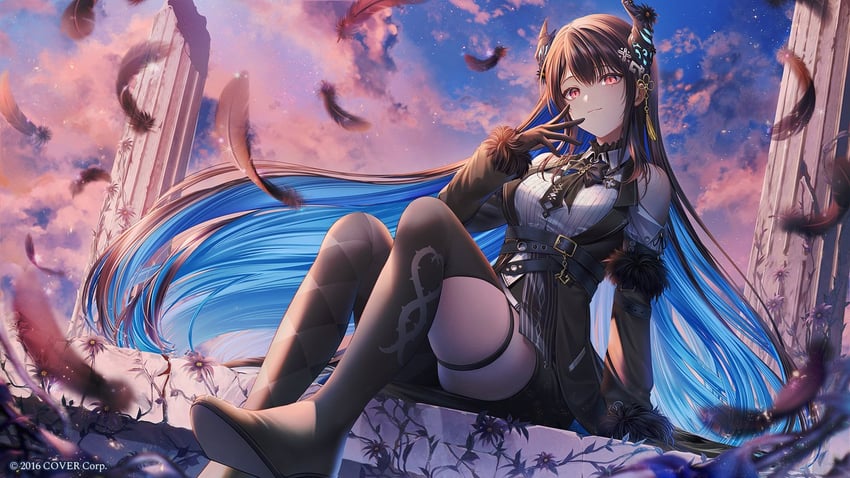nerissa ravencroft (hololive and 1 more) drawn by kaze-hime