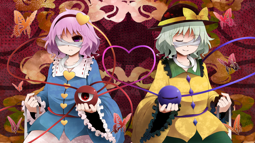 komeiji koishi and komeiji satori (touhou) drawn by arano_oki