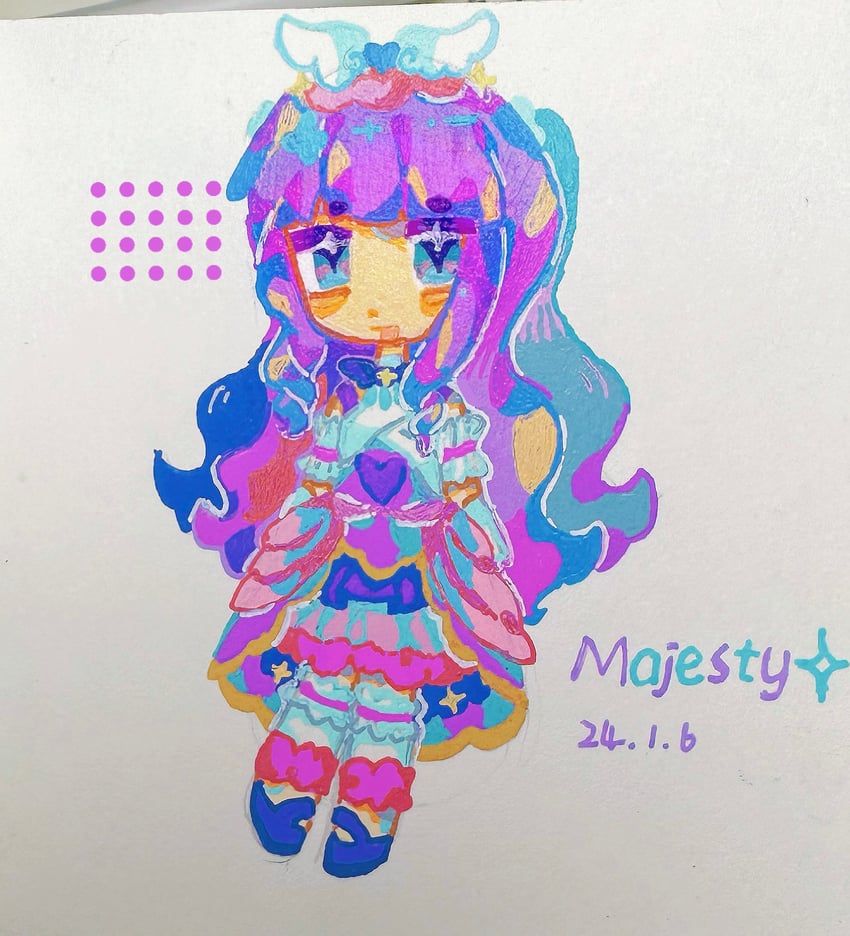ellee-chan and cure majesty (precure and 1 more) drawn by fuyou_benfen_na