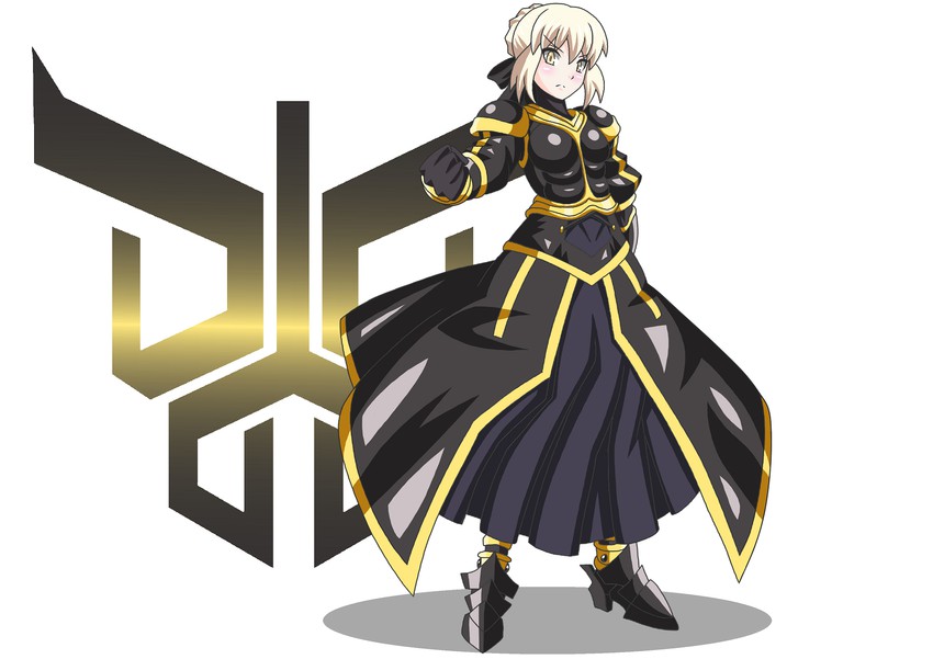 artoria pendragon, saber alter, and kamen rider kuuga (fate and 3 more) drawn by buti-yu