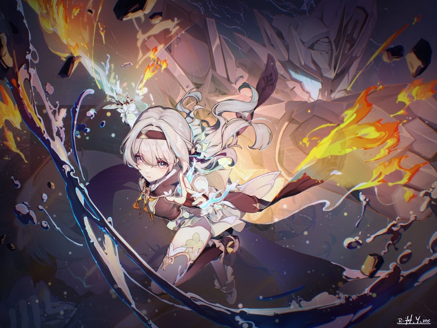 firefly and sam (honkai and 1 more) drawn by hanayabaka