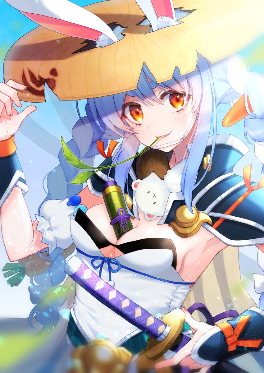usada pekora, don-chan, and shiren (hololive and 1 more) drawn by 13_(spice!!)