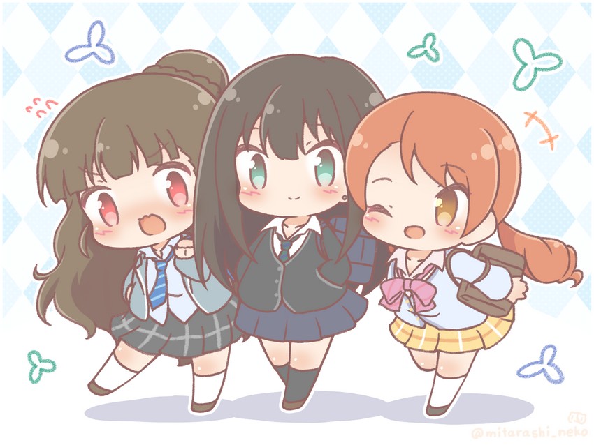 shibuya rin, hojo karen, and kamiya nao (idolmaster and 1 more) drawn by mitarashi_neko