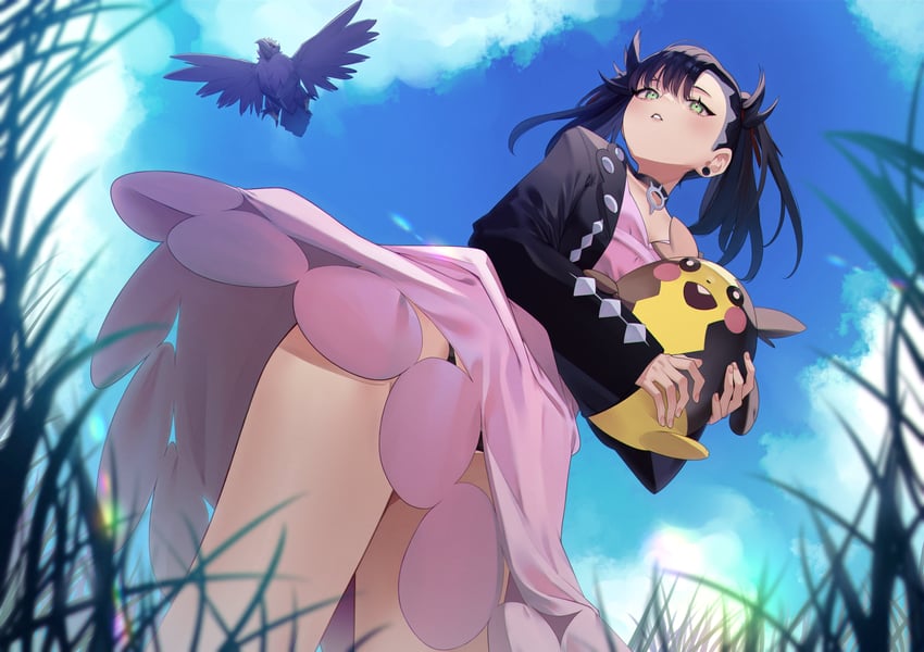 marnie, morpeko, and corviknight (pokemon and 1 more) drawn by eredhen