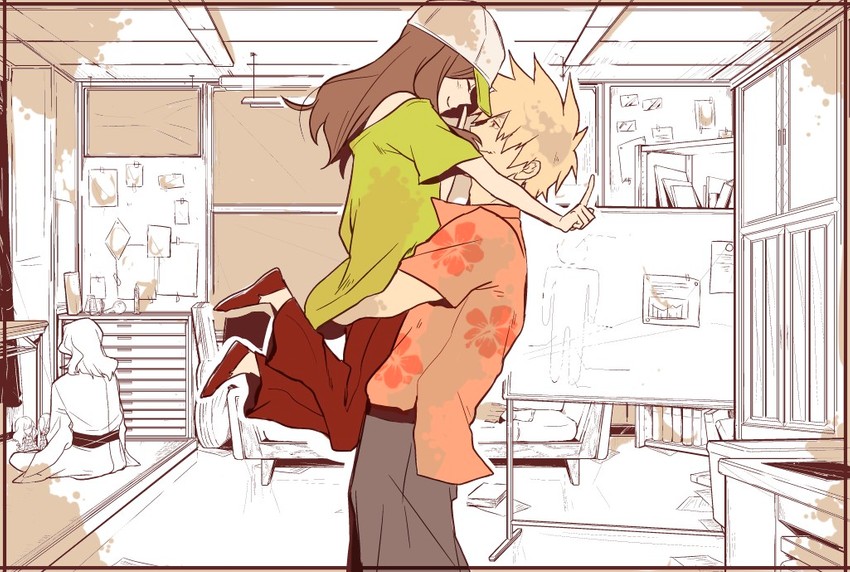 oshino meme, gaen izuko, and teori tadatsuru (monogatari) drawn by n2o_sho