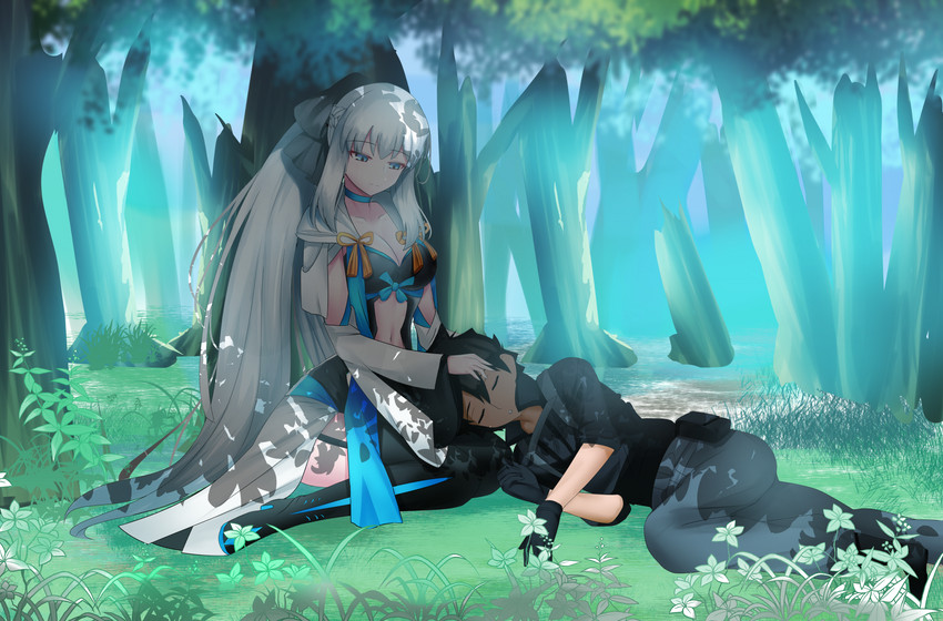 fujimaru ritsuka and morgan le fay (fate and 1 more) drawn by avil