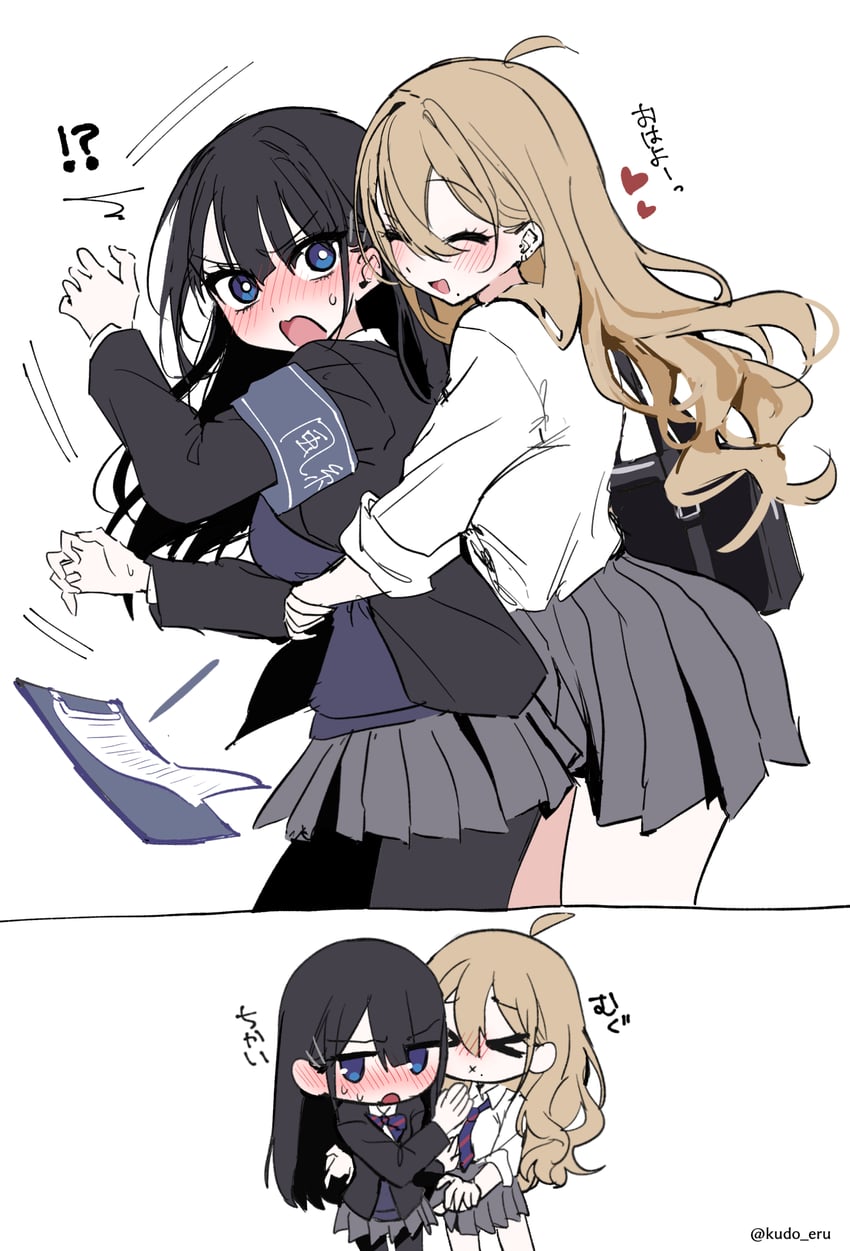 aoi rei and akatsuki mikoto (original) drawn by kudo_eru