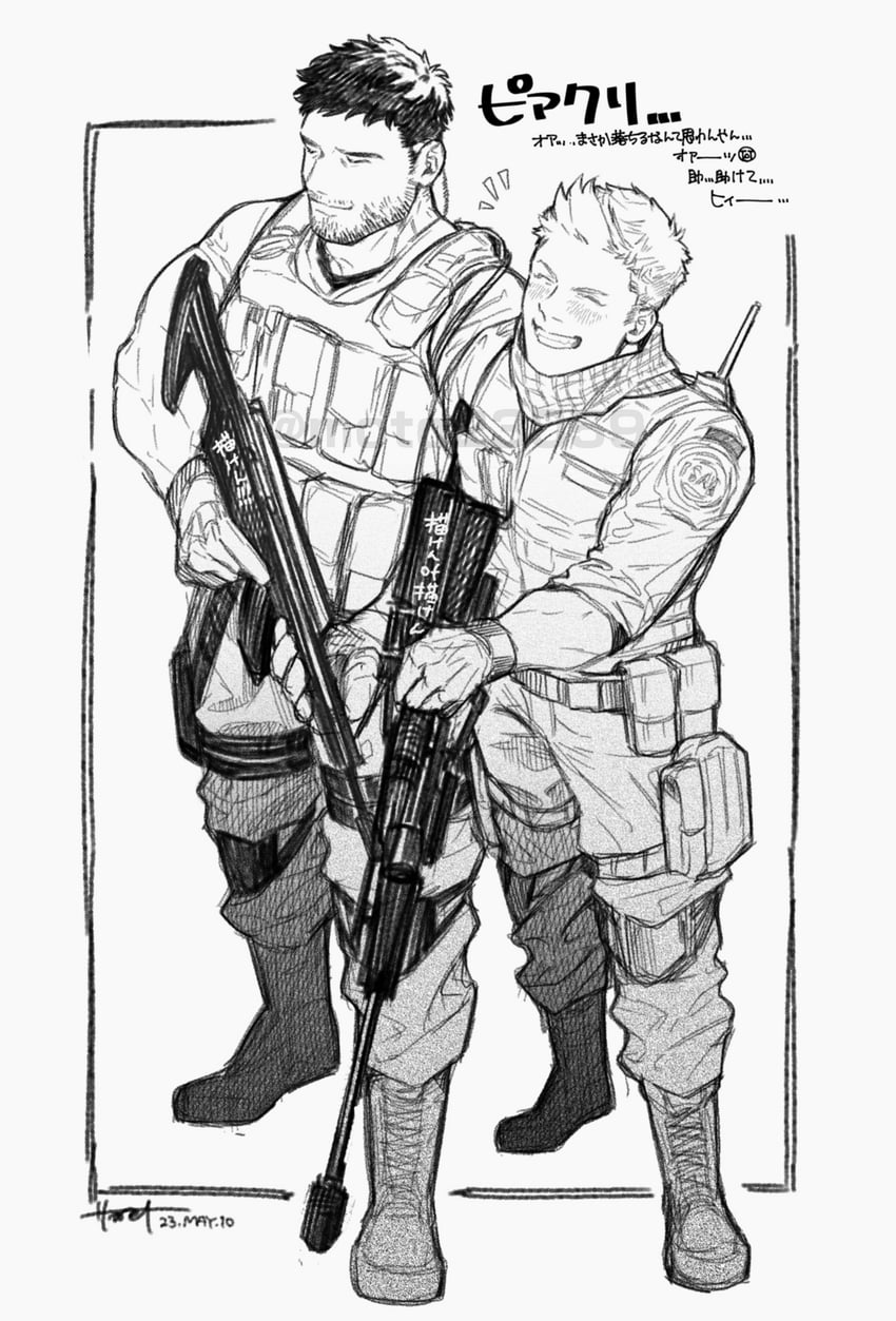 chris redfield and piers nivans (resident evil and 1 more) drawn by moto23059
