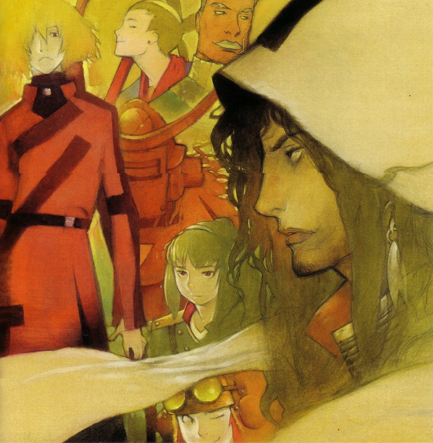 hayashida heihachi, shimada kanbei, kikuchiyo, shichirooji, kyuuzou, and 2 more (samurai 7) drawn by kyuzo