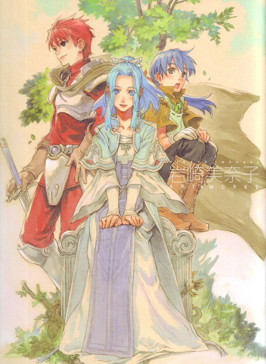 adol christin, jurio, and urk tigrey (eiyuu densetsu and 5 more) drawn by iwasaki_minako