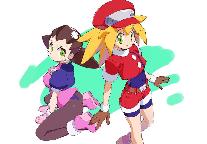 tron bonne and roll caskett (mega man and 1 more) drawn by kaidou_zx
