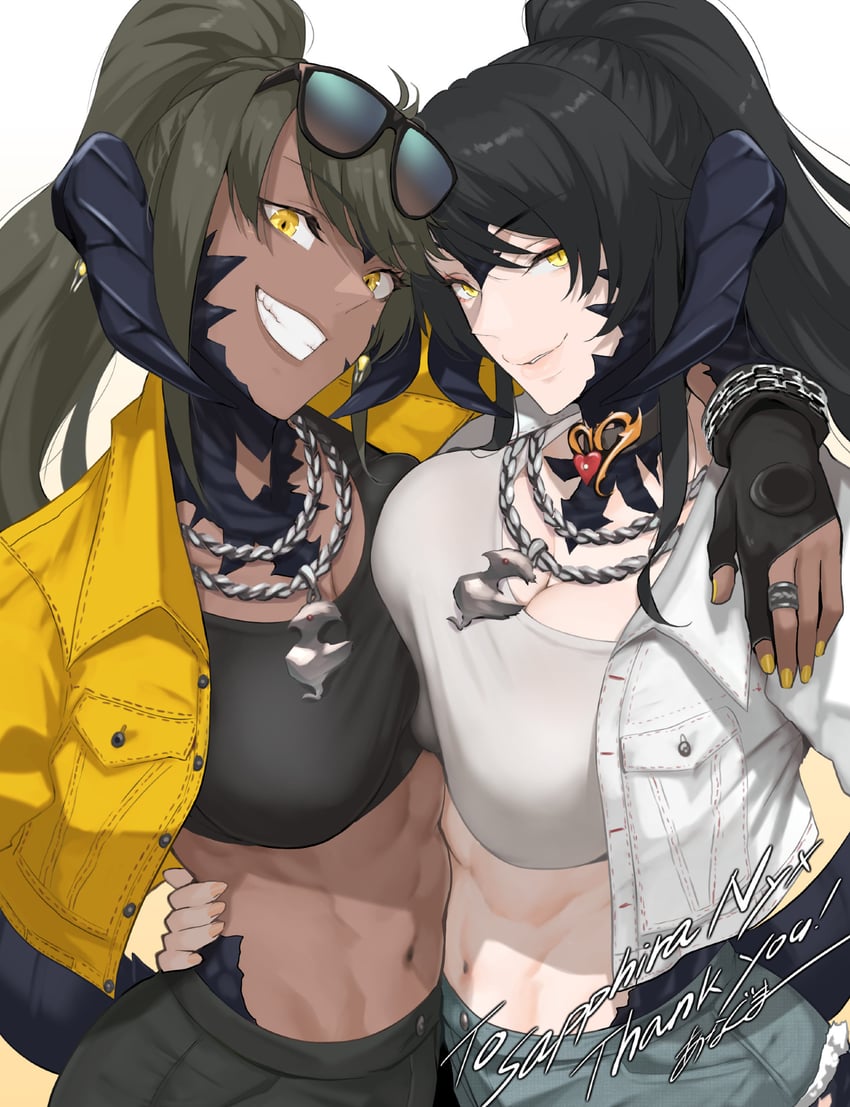 warrior of light and sapphira nyx (final fantasy and 1 more) drawn by anagumasan