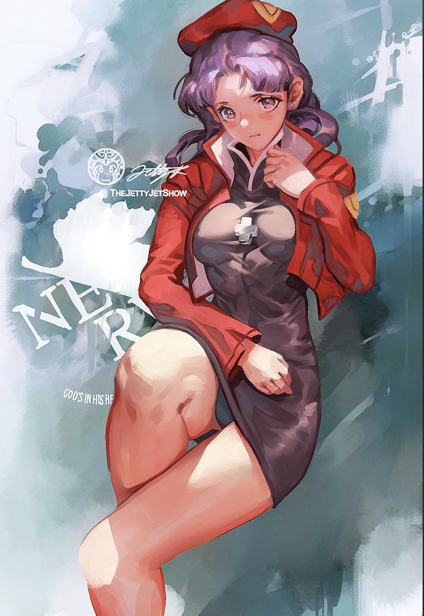 katsuragi misato (neon genesis evangelion) drawn by jet_kimchrea