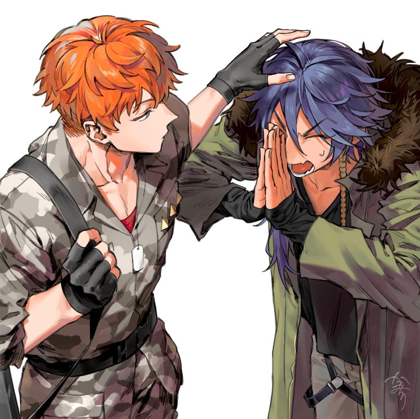 arisugawa dice and busujima rio mason (hypnosis mic) drawn by kamachiri