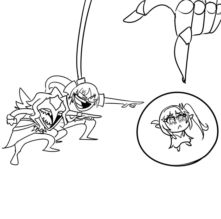 scaramouche, nahida, and dottore (genshin impact) drawn by clinickcase