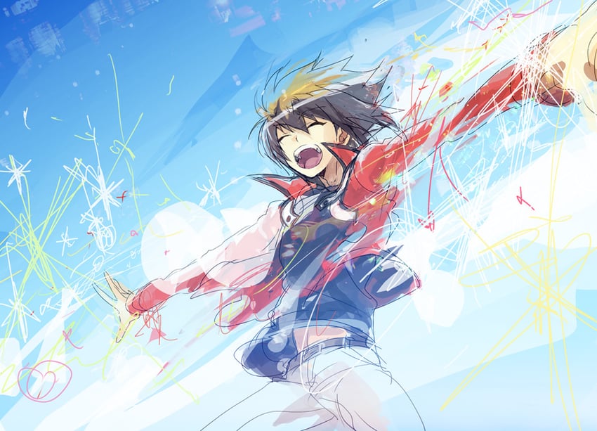yuki judai (yu-gi-oh! and 1 more) drawn by moribuden