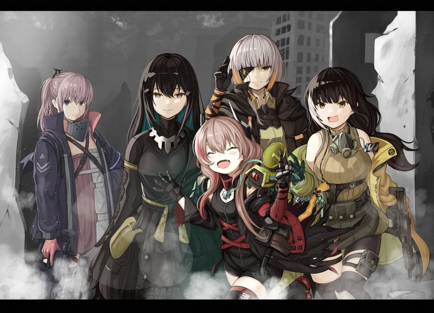 m4 sopmod ii, st ar-15, ro635, m16a1, banana, and 1 more (girls' frontline) drawn by numazume