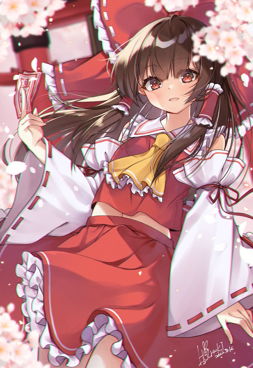 hakurei reimu (touhou) drawn by haruki_(colorful_macaron)