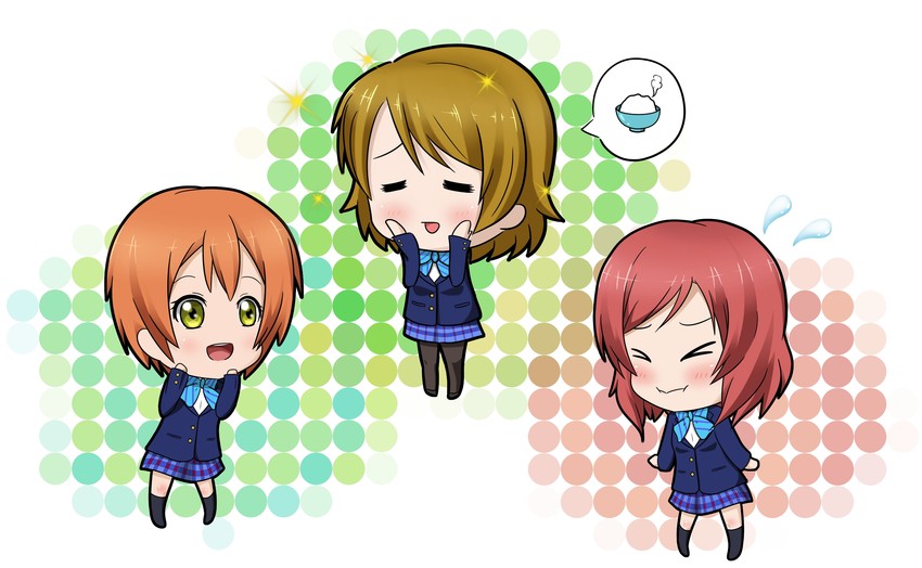 nishikino maki, hoshizora rin, and koizumi hanayo (love live! and 1 more) drawn by mugyuuu_(mugyu_going)
