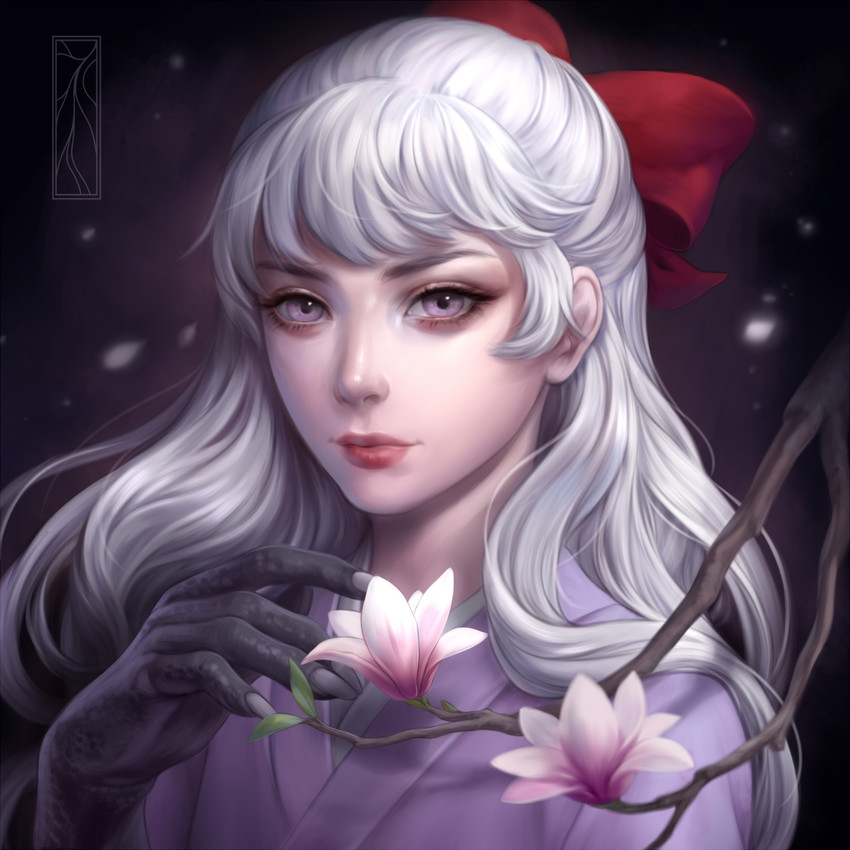 Female anime characters with white hair