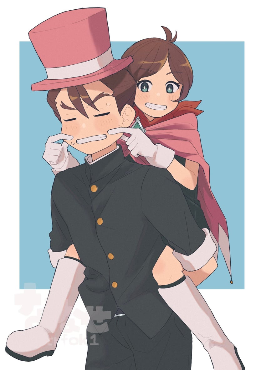 apollo justice and trucy wright (ace attorney and 1 more) drawn by nanase_(trfok1)