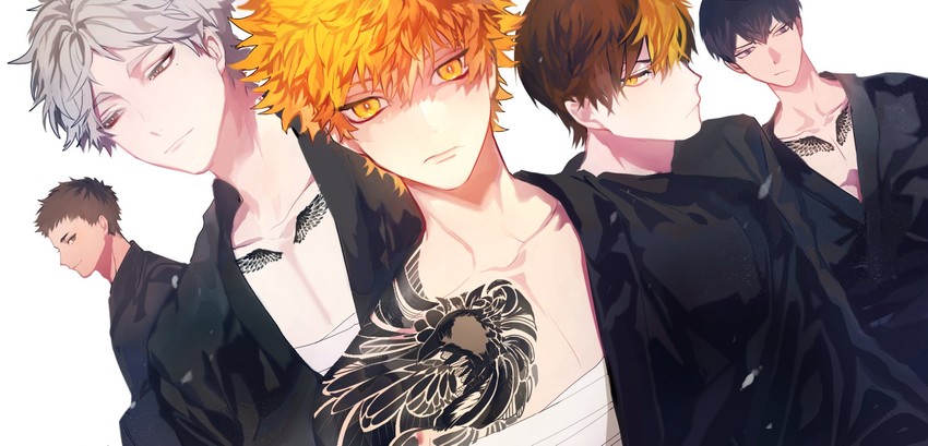 hinata shouyou, kageyama tobio, sawamura daichi, nishinoya yuu, and sugawara koushi (haikyuu!!) drawn by mgmg_1012