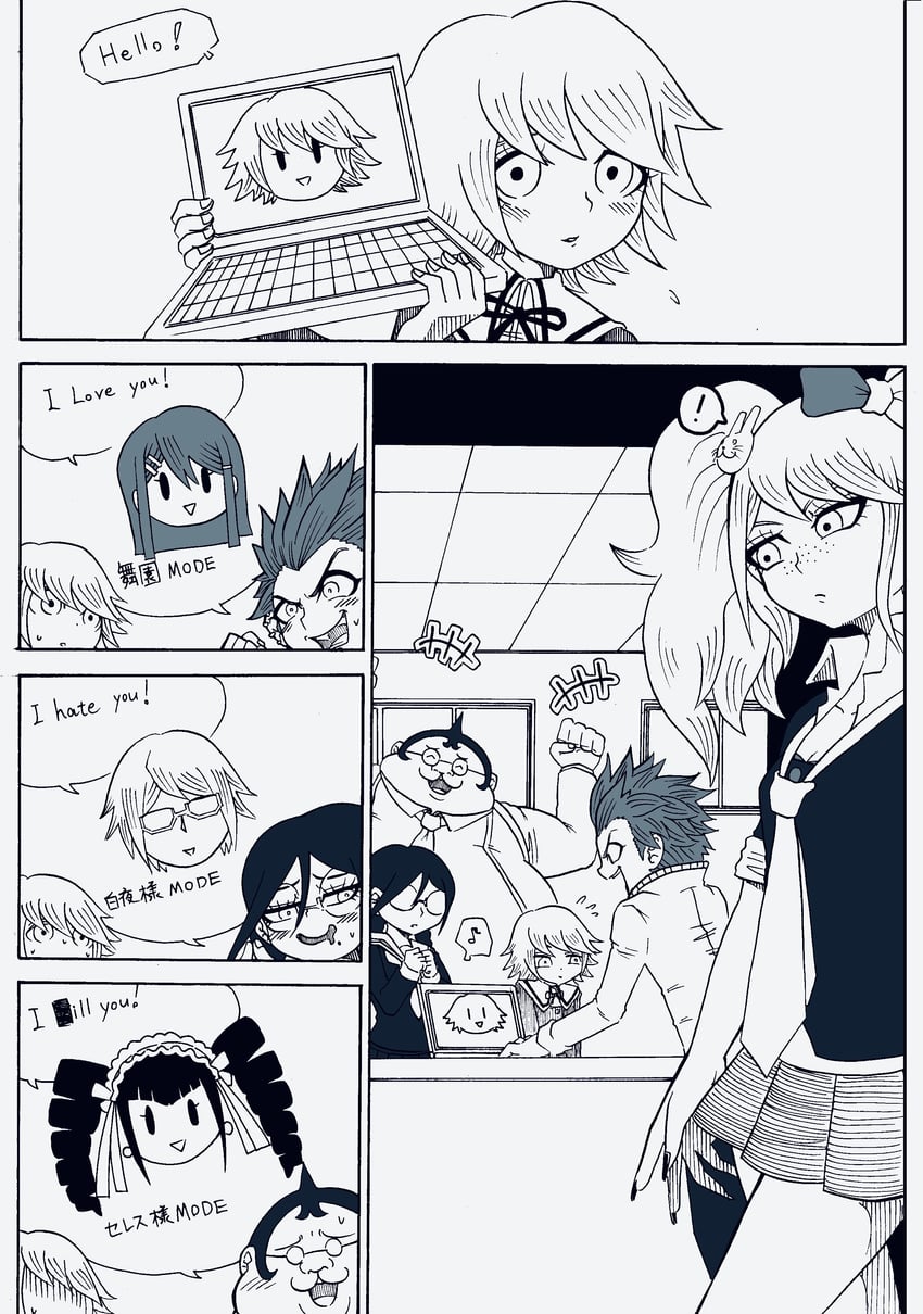 kirigiri kyoko, enoshima junko, celestia ludenberg, maizono sayaka, fujisaki chihiro, and 6 more (danganronpa and 1 more) drawn by jan1214