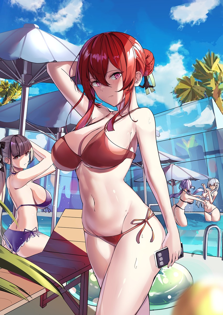formidable, belfast, illustrious, and monarch (azur lane) drawn by maanu