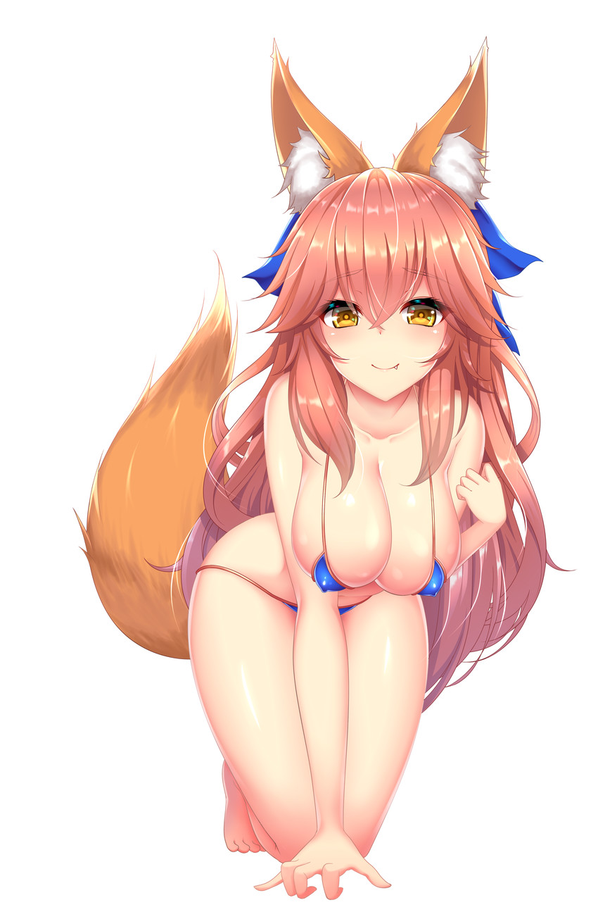 tamamo and tamamo no mae (fate and 2 more) drawn by momoriko