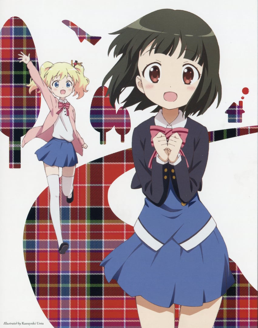 alice cartelet and oomiya shinobu (kin-iro mosaic) drawn by ueta_kazuyuki
