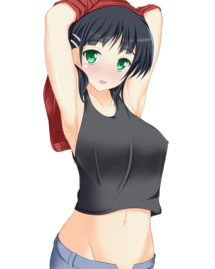 kirigaya suguha (sword art online) drawn by nagamon_(nagamonian)