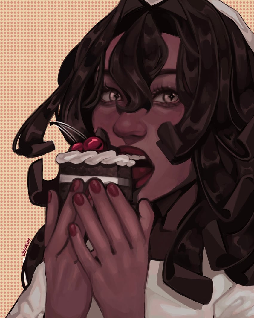 black forest cookie (cookie run and 1 more) drawn by enennon_0