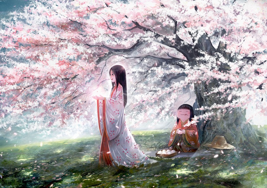 kaguya hime and me no warawa (kaguya-hime no monogatari) drawn by shirakaba
