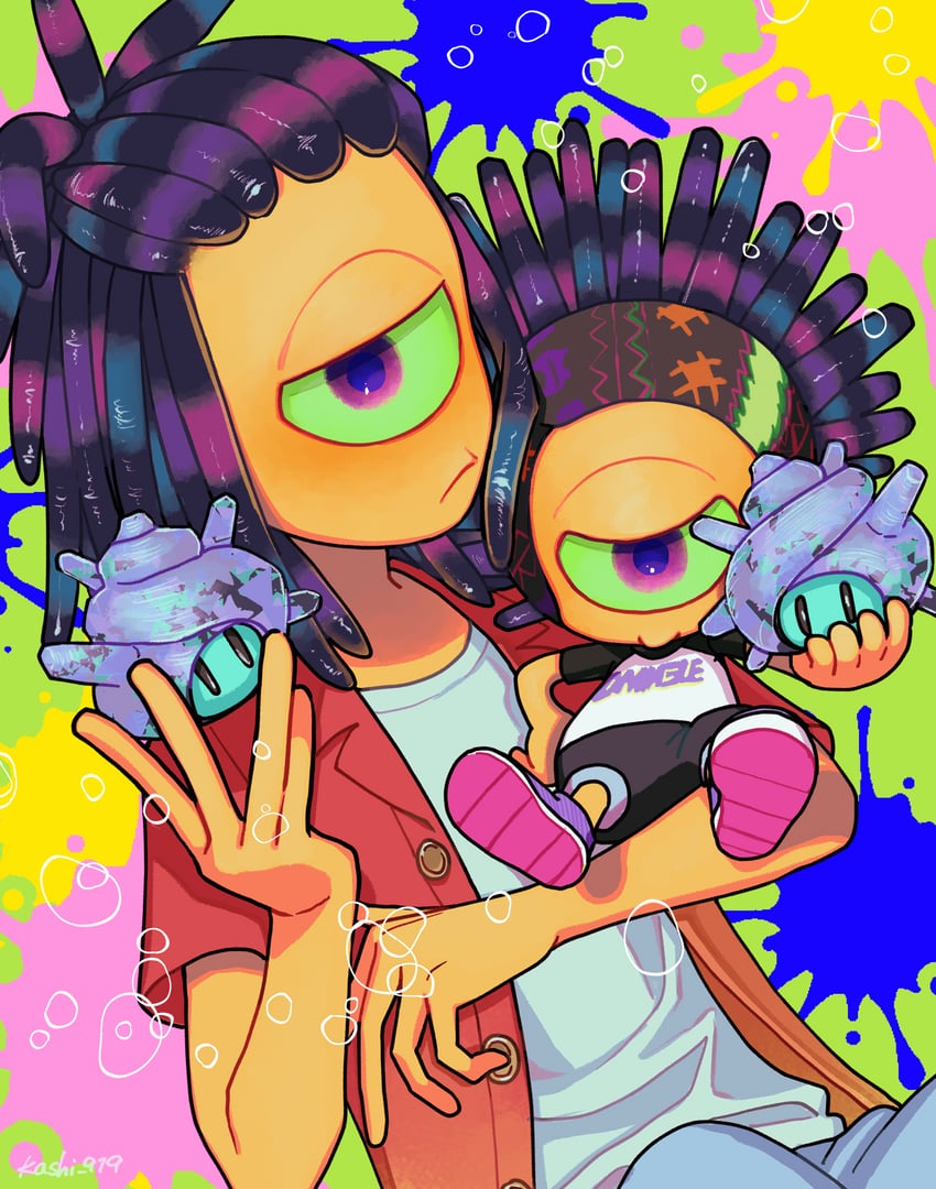 murch and super sea snail (splatoon and 2 more) drawn by kashi0919