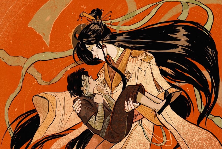 xie lian and hua cheng (tianguan cifu) drawn by yaroslava_murashko