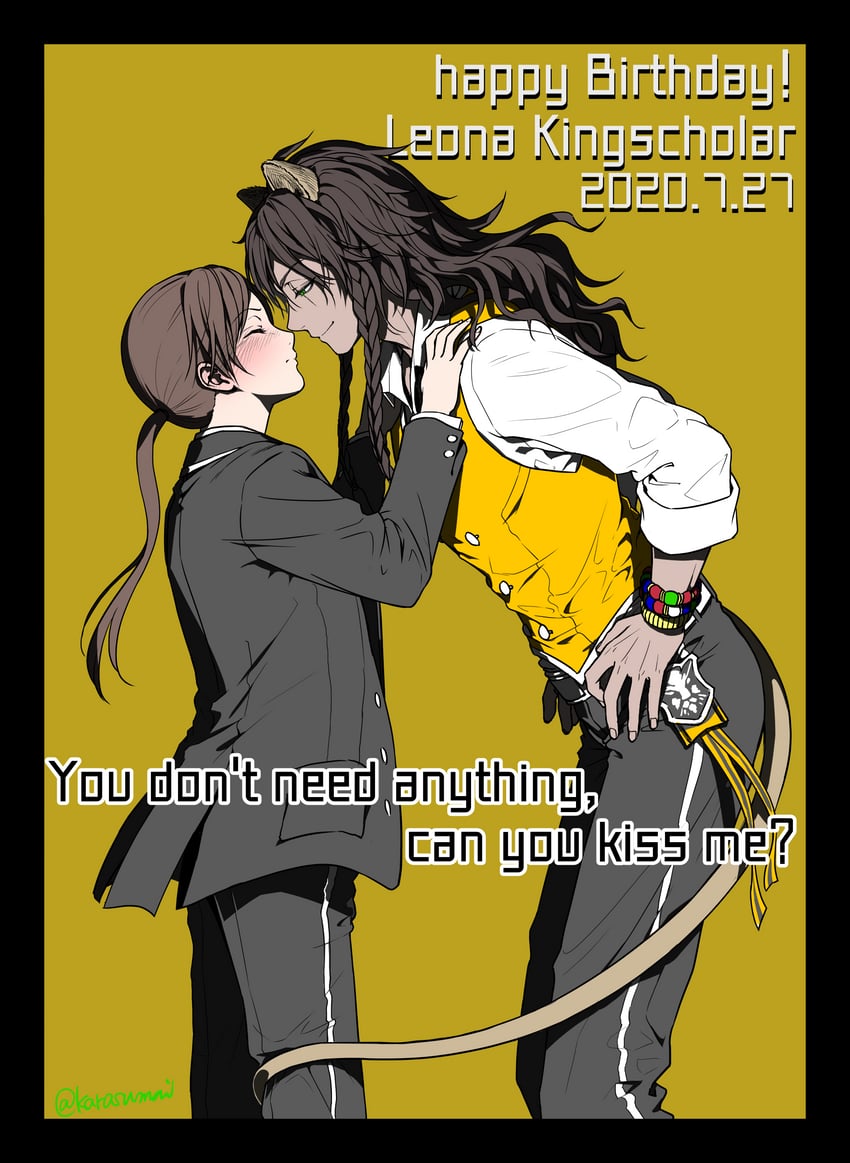 yuu and leona kingscholar (twisted wonderland) drawn by crowdance