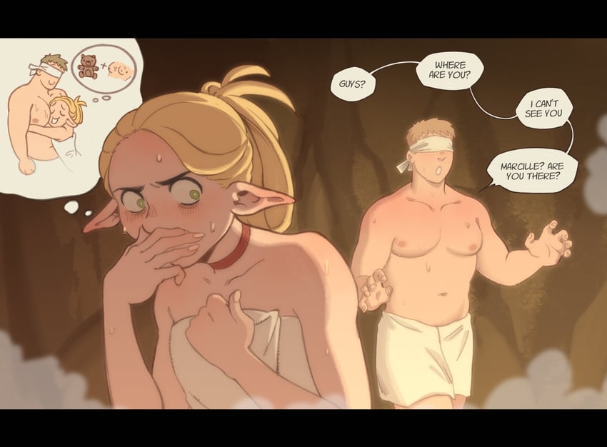 marcille donato and laios touden (dungeon meshi) drawn by peppr_n'_salt