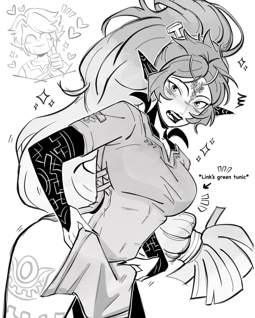 link and midna (the legend of zelda and 1 more) drawn by pichichustudio