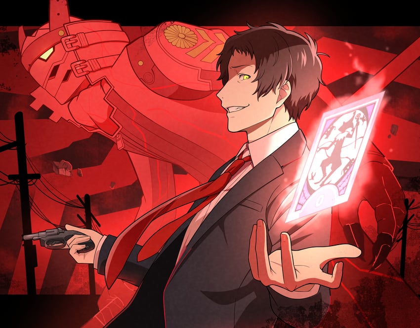 adachi tooru and magatsu izanagi (persona and 1 more) drawn by itsumiruka
