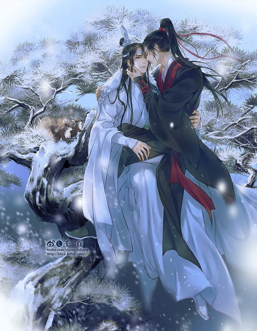 wei wuxian and lan wangji (modao zushi) drawn by blic1