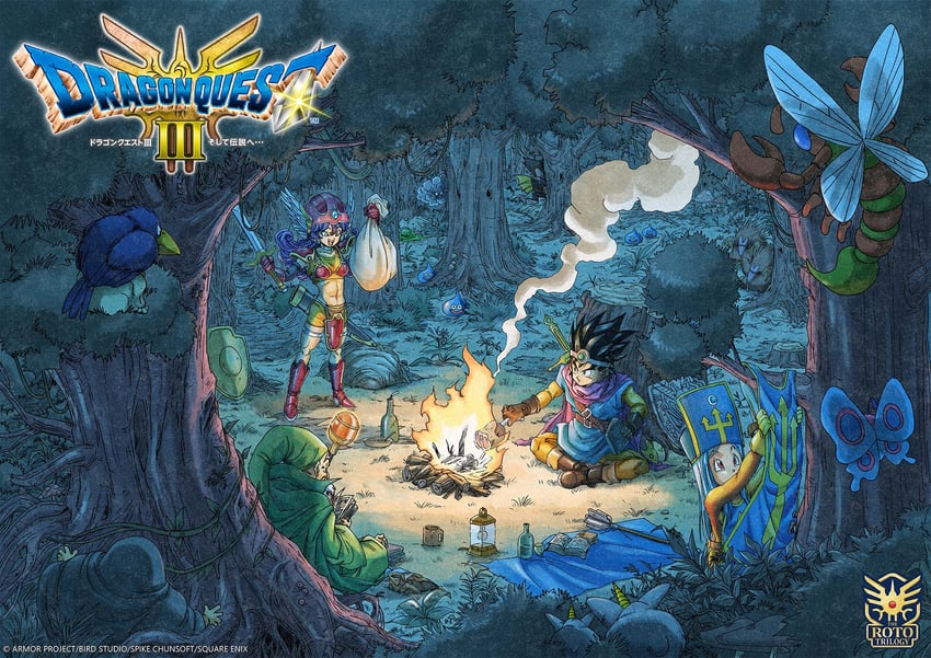slime, warrior, priest, roto, mage, and 1 more (dragon quest and 1 more) drawn by fenyon