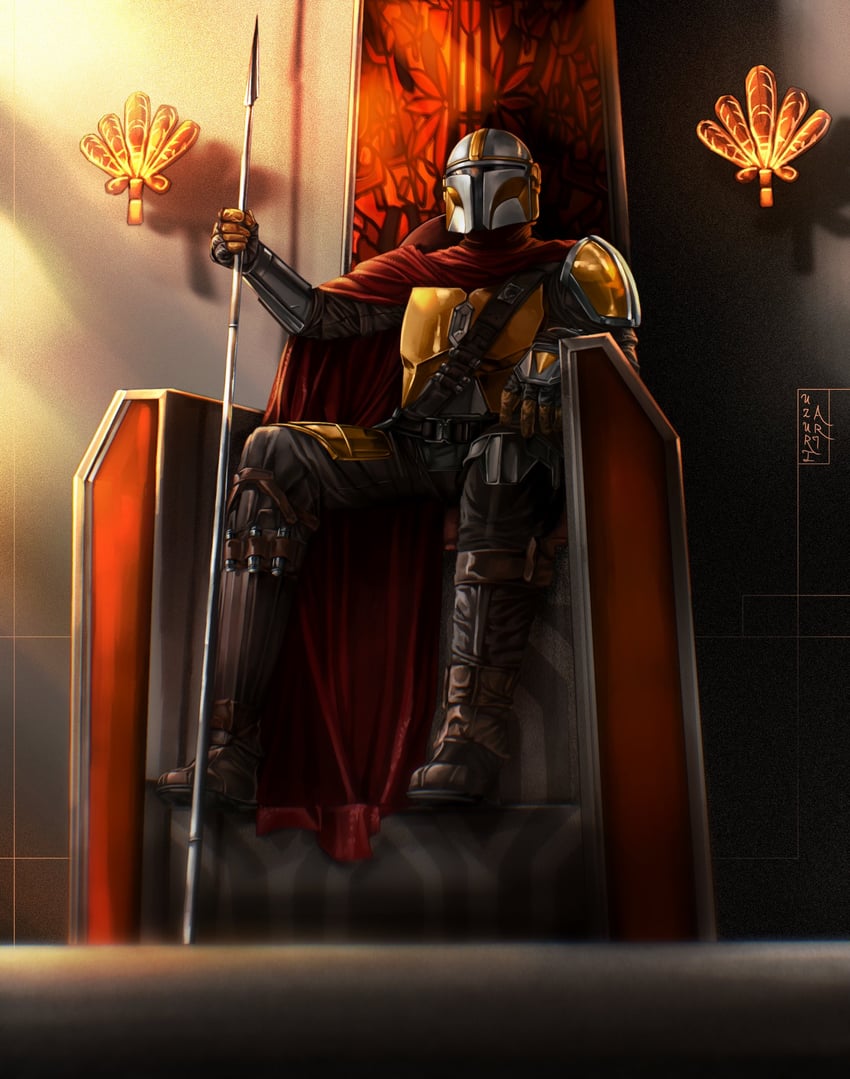 din djarin (star wars and 1 more) drawn by uzuri_art