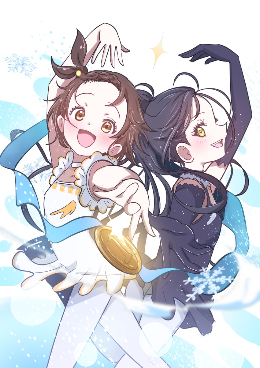yuitsuka inori and kamisaki hikaru (medalist) drawn by giorgio_(yo_sumire_sola1)