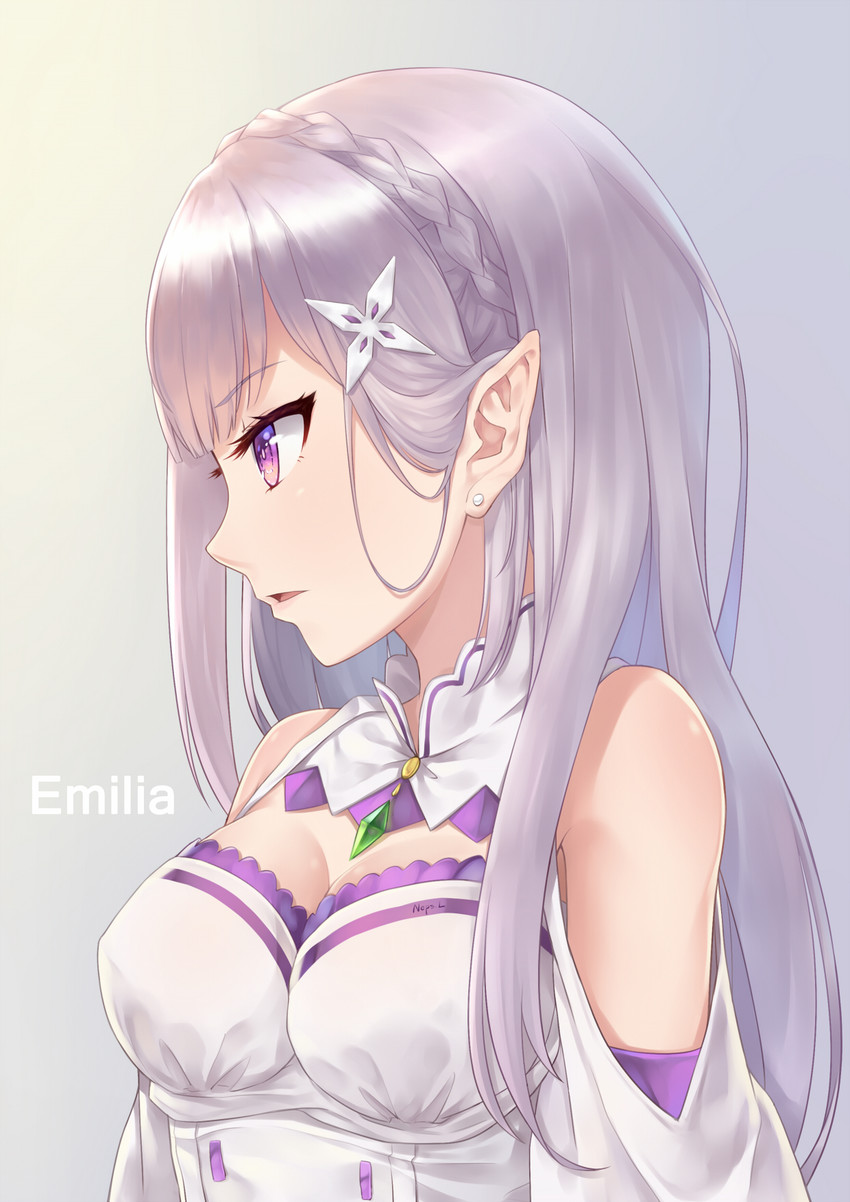 emilia (re:zero kara hajimeru isekai seikatsu) drawn by neps-l