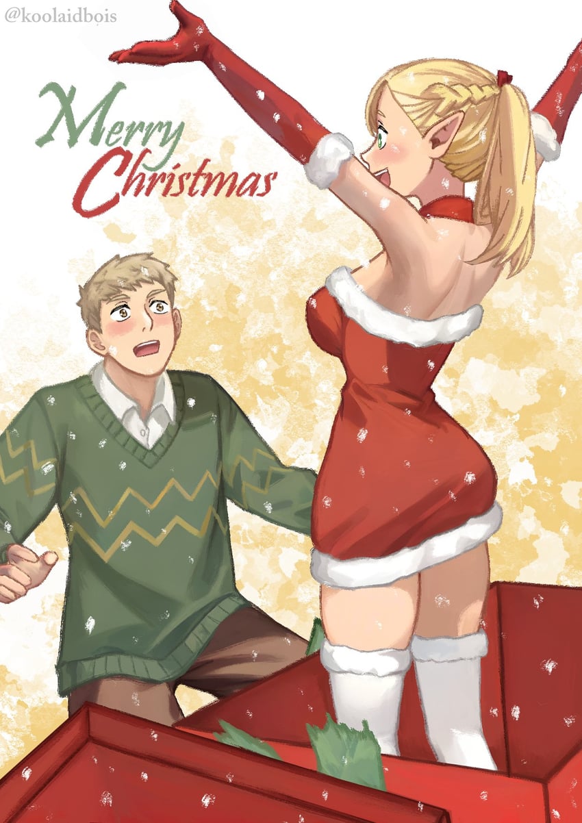 marcille donato and laios touden (dungeon meshi) drawn by koolaidbois
