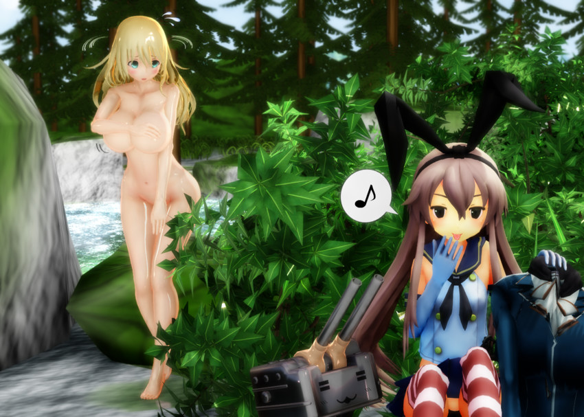 shimakaze, atago, and rensouhou-chan (kantai collection) drawn by takesui