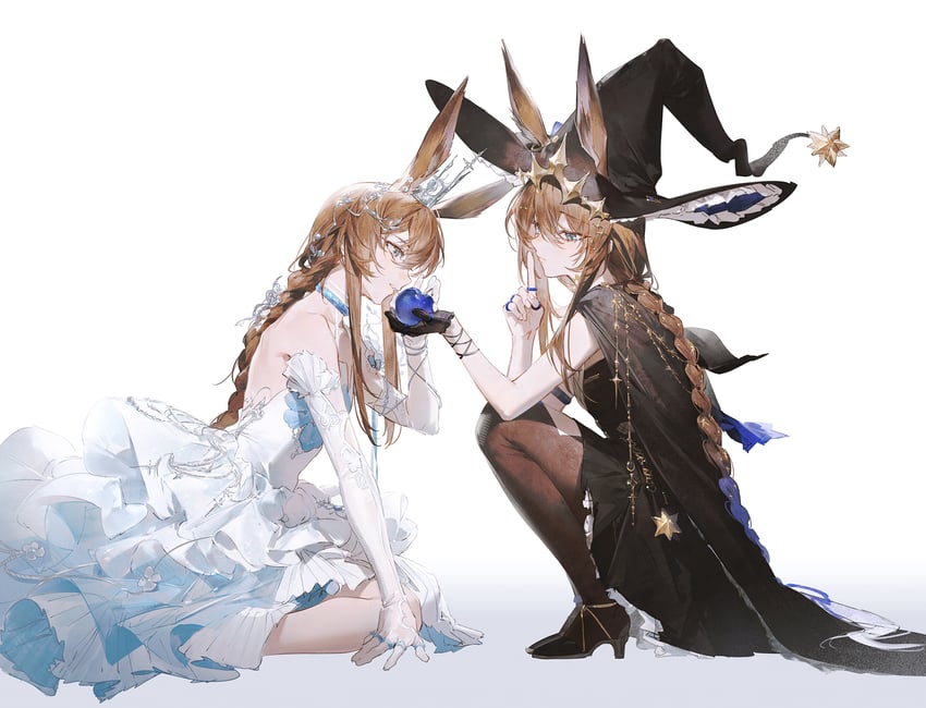 amiya (arknights and 1 more) drawn by liyu_li