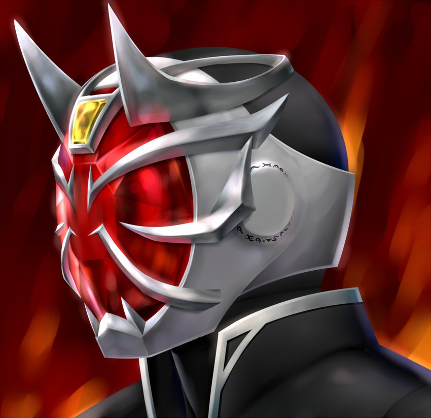 kamen rider wizard, kamen rider hibiki, and flame style (kamen rider and 2 more) drawn by hitotsu0912