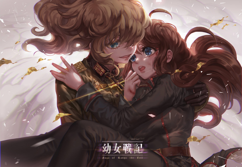 tanya degurechaff and viktoriya ivanovna serebryakov (youjo senki) drawn by orange_sekaii