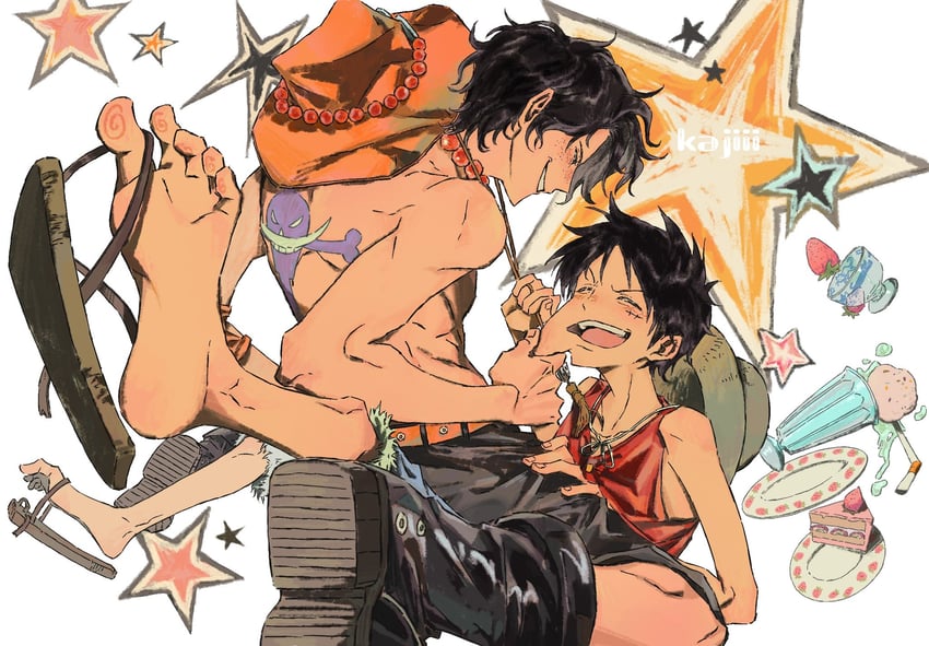 monkey d. luffy and portgas d. ace (one piece)